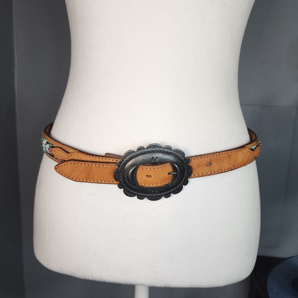 Madewell Vintage Leather Beaded WhipstitchBelt. Sizes S